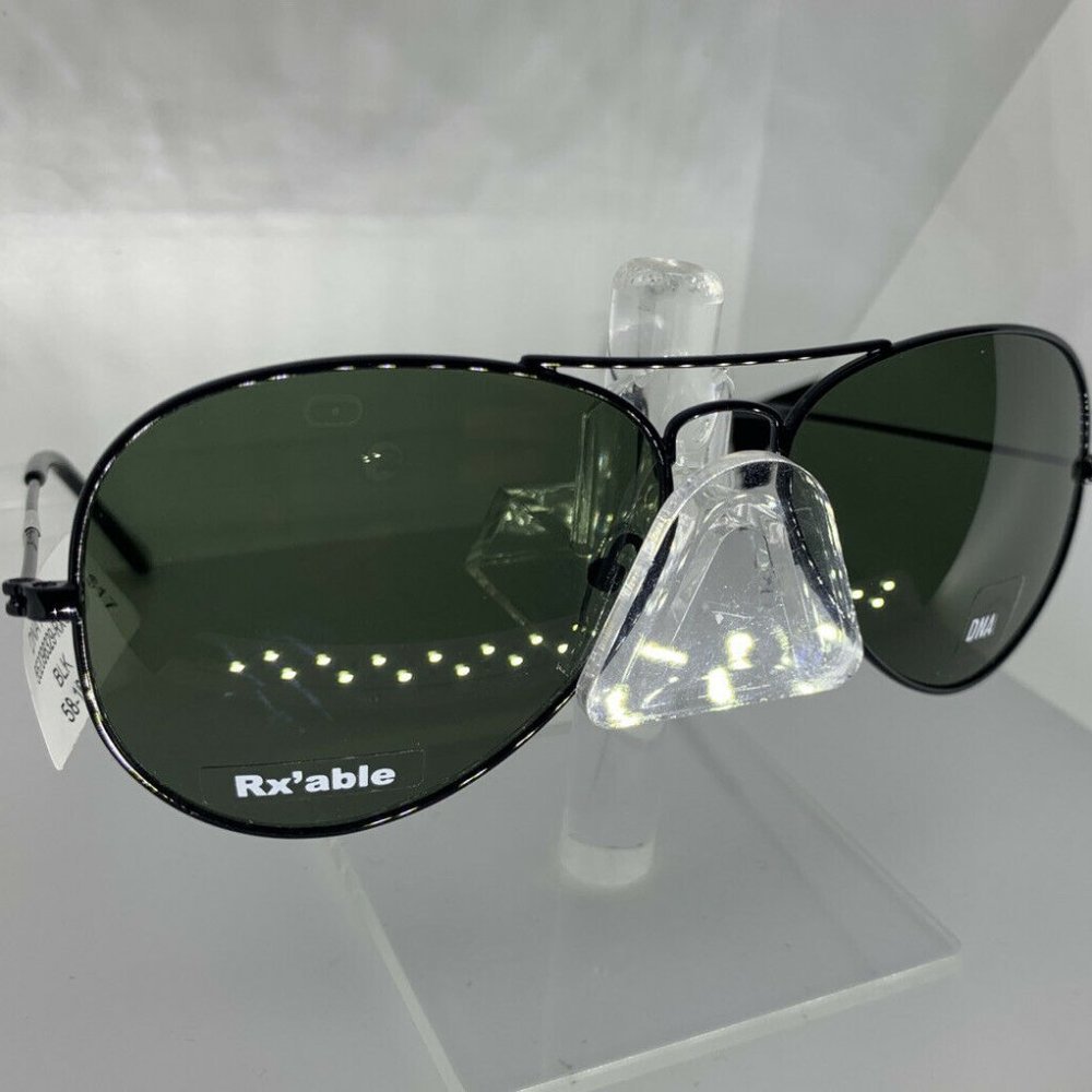 DNA by M A2007 Black Aviators 58*16*140* Sunglass New Dark Shades Ready for Lens